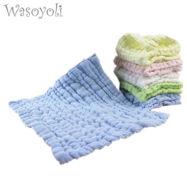 

wasoyoli 3 peices / lot 35*35cm 12 layers soft handkerchief 100% muslin cotton seersckuer for baby feeding bathing face washing 201019