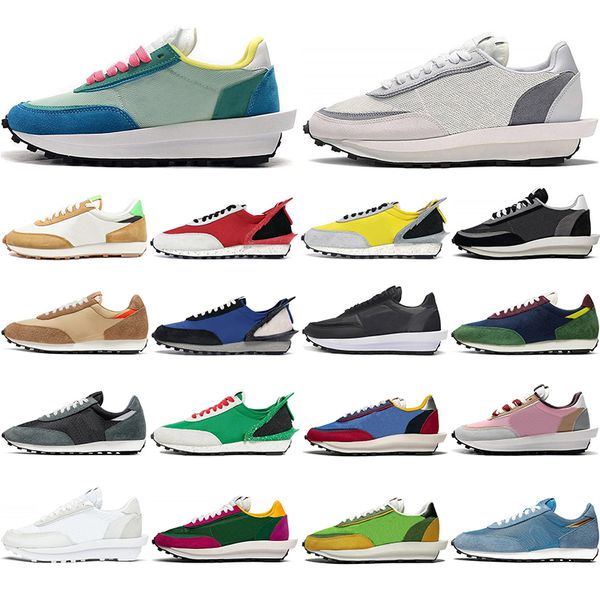

2020 new men running sports shoes ldv waffle women black with white symbol metallic gold waffles collge orange racer daybreak trainers 36-45