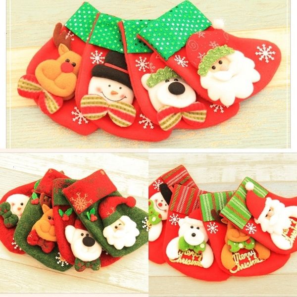 

candy hanging socks cute 12 gift styles bag snowman santa claus deer bear stocking for christmas tree decor dwd1688 lweq