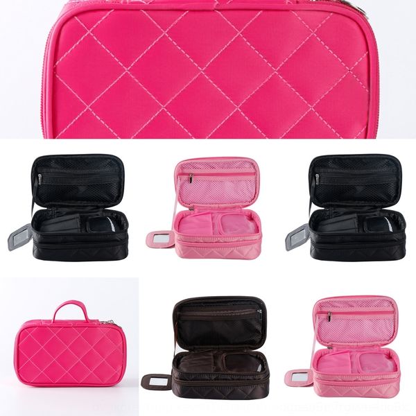 

nj8bk waterproof double-layer diamond cosmetic storage geometric storage wash bag new nylon cosmetic bag portable creative case tcjpm