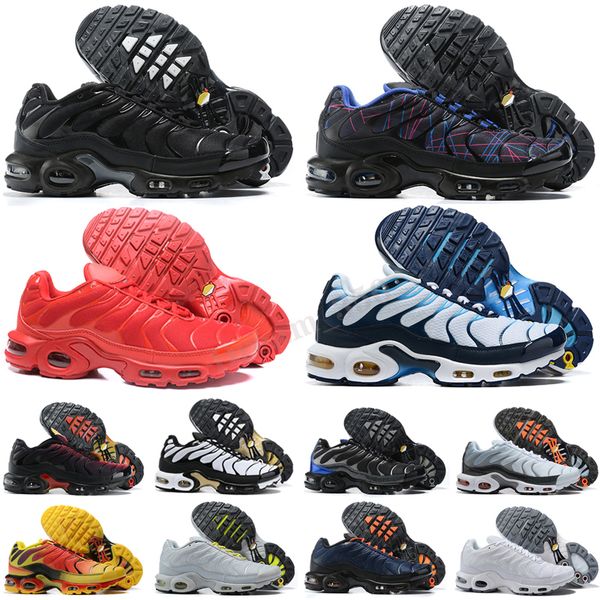 

new arrival plus tn size us 12 men women run shoes triple black white green fire pink sneakers fade trainers eur 36-46