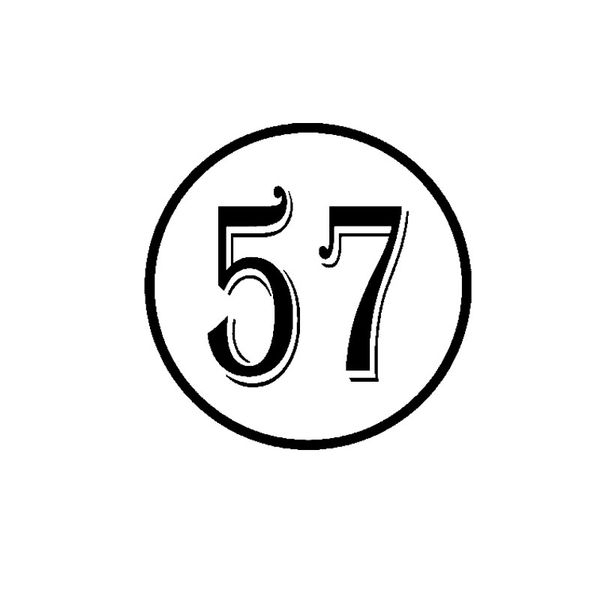 

14cm*14cm personality number 57 high-quality car sticker vinyl decoration decal black/silver c11-0791