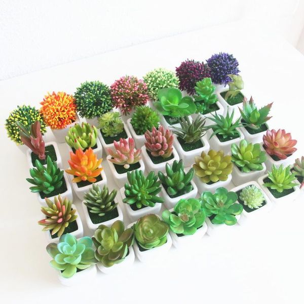 

decorative flowers & wreaths diverse miniature succulents simulation bonsai plant set diy plastic fake flower craft decor ornament garden ho