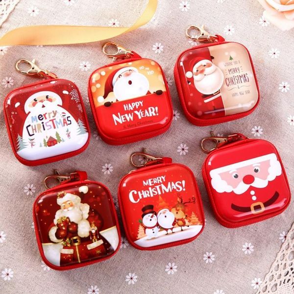 

christmas decorations special design 2021 kid gift santa claus coin purse for candy children pocket small money wallet pouch zip bag1