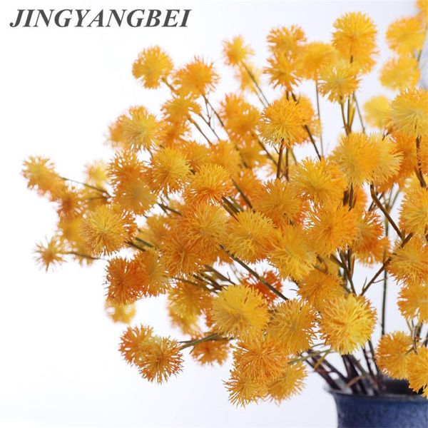 

artificial plastic flower 2 branches thorn ball fake flowers dandelion home christmas wedding party decoration living room plant
