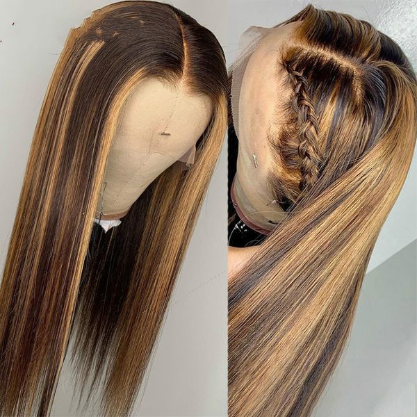 

highlight blonde human hair wigs brazilian remy hair pre plucked 13*6 lace front human hair wigs colored highlight lace wigs, Black;brown