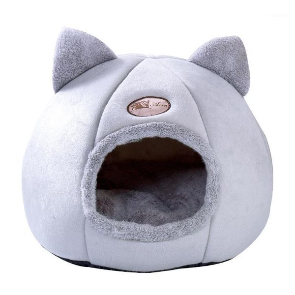 

half closed dog house bed warm cat sleeping mat large capacity comfort dog basket sofa blanket animal bed1