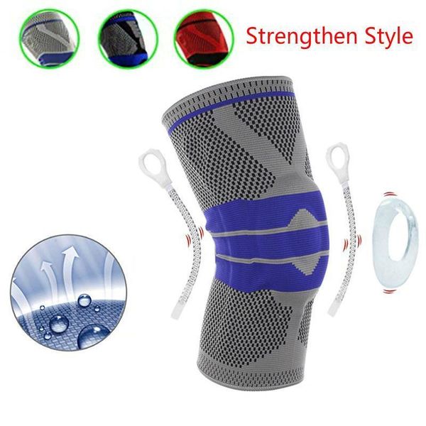 

elbow & knee pads sports kneepad men pressurized elastic basketball volleyball baseball brace fitness running support kneepad1, Black;gray