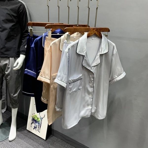 

a jian's own summer couple's home clothes suit imitates silk technology, ice silk, light touch