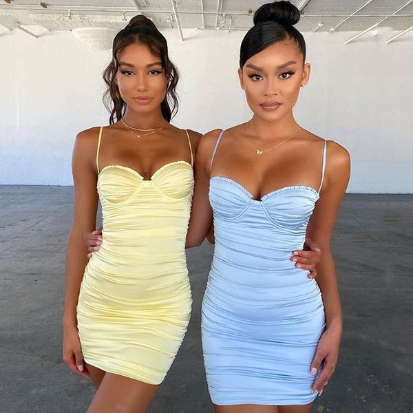 

casual dresses glamm lady summer party women spaghetti strap satin dress mini solid bodycon 2021 female sleevlees vestidos, Black;gray