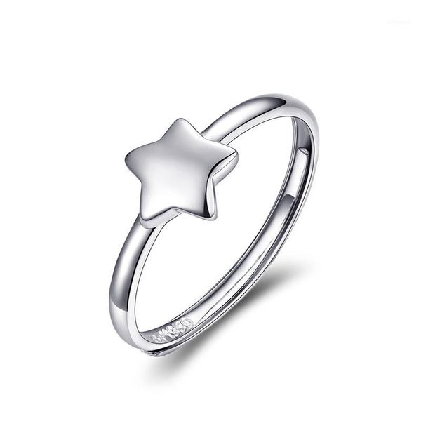 

cluster rings style elegant star shape glossy real platinum pt950 bands for women girlfriend lady fancy upscale anniversary jewelry1, Golden;silver