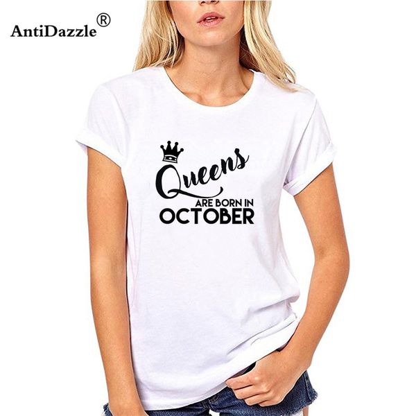 

antidazzle 2017 fashion casual queens are born in october printed women creative hipster tees sport hooded sweatshirt hoodie t shirt