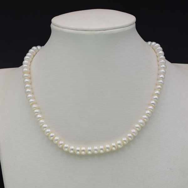 

chokers 2021 fashion natural freshwater pearls round bead strand choker necklace for women jewelry, Golden;silver