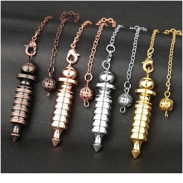 

copper metal dowsing pendulum pyramid reiki pendant charm chakra natural stone amulet healing meditation pendulums for m qyldvh, Black