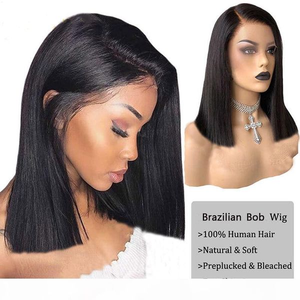 

selling virgin brazilian malaysian lace front human hair bob wigs hd lace cuticle aligned hair natural color bob full lace wig, Black;brown