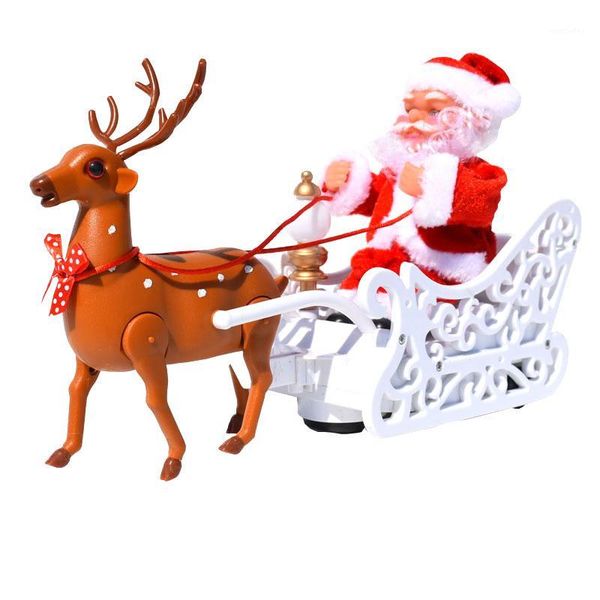 

christmas decorations for home electric deer cart xmas 2021 santa claus navidad noel children gift1