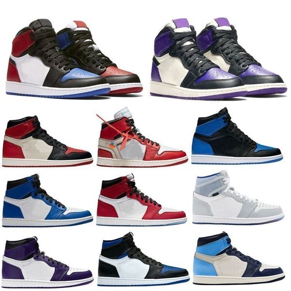 

new basketball shoes jumpman 1 1s og high tokyo bio hack iridescent reflective white royal chicago toe obsidian unc basketball sneakers