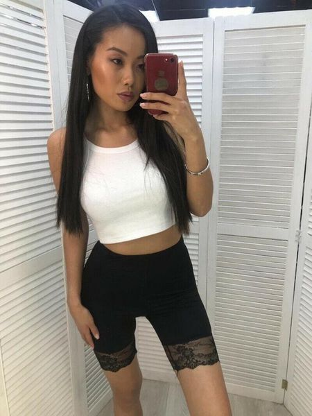 

women's shorts women lace skirts safety seamless solid1, White;black