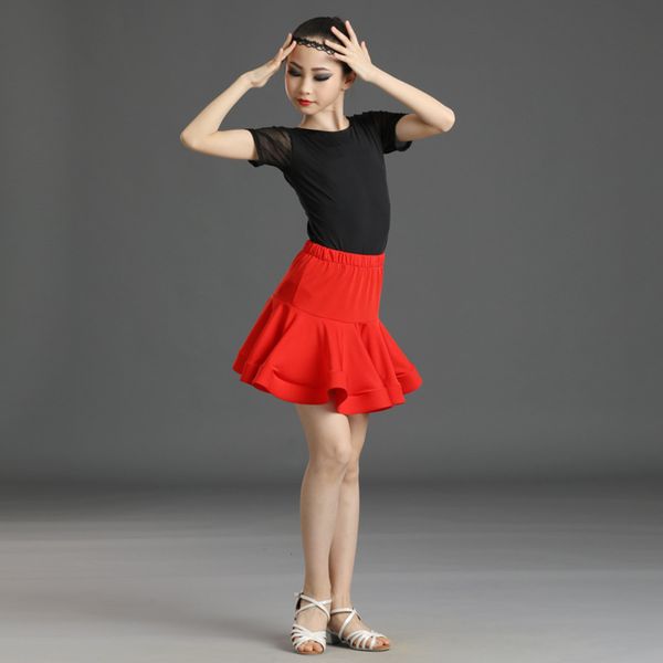 

girls' training drs children's latin dance split ballet skirt, Blue