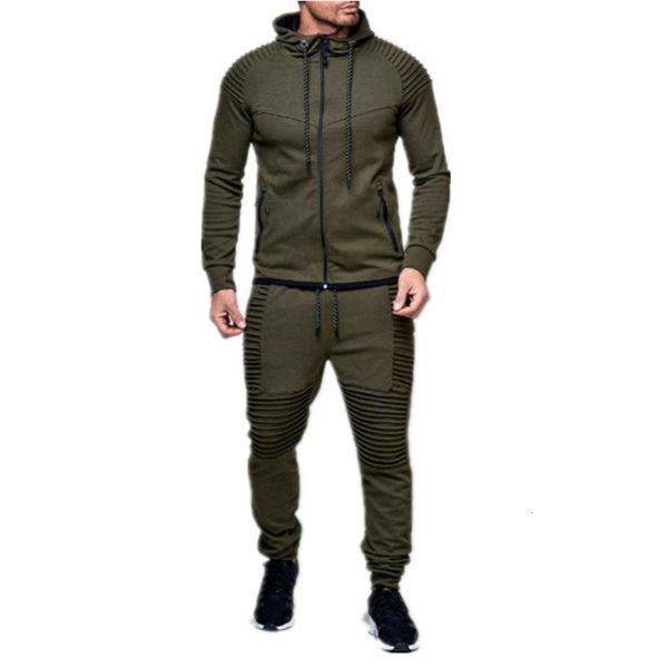 

sweater new men's leisure outdoor sports suit solid color cardigan pants, Gray