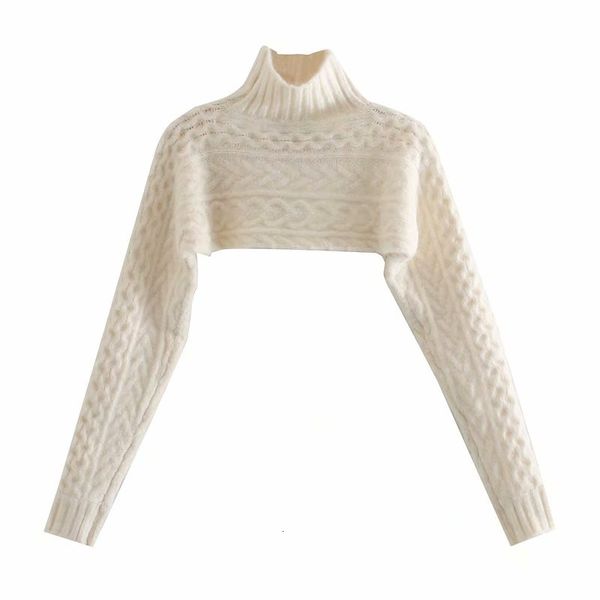 

2021 new elegante gola alta camisola curta moda senhoras toro pulver streetwear feminino doce malha s chique menina 1keh, White;black