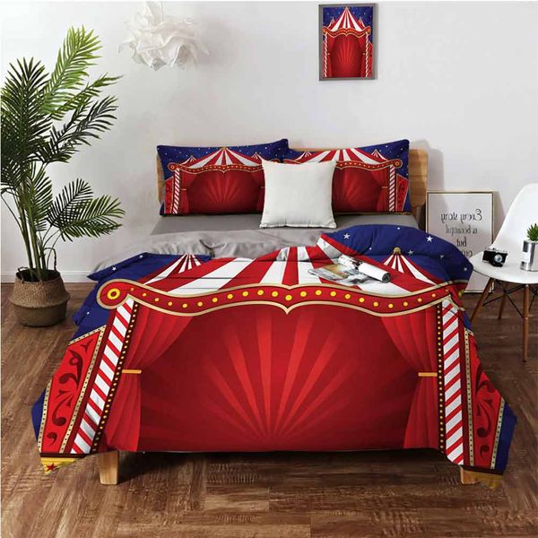 

canvas tent circus stage performing theater jokes clown cheerful night themebedding 3-piece set
