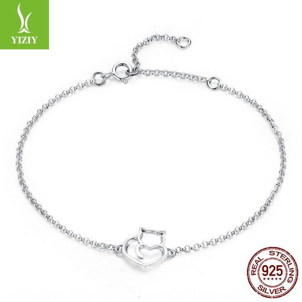 

yinziyun new cute cat s925 silver women's fashion creative jewelry scb102 yinziyun new cute cat s925 silver bracelet bracelet women&#03, Golden;silver