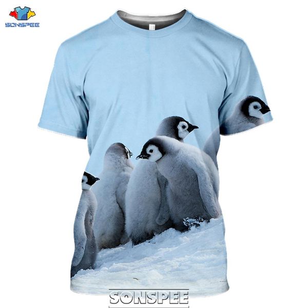 

animal birds penguin print 3d print shirts comics funny hippie men clothing