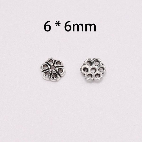 

100pcs lot 6mm bead caps for jewelry bead caps end receptacle hollow out flower torus diy spaced apart jewelry making h bbyajj, Silver
