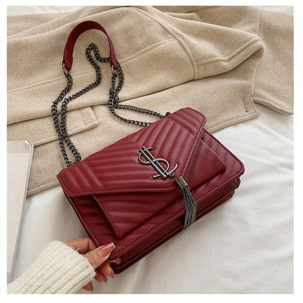 

2020 fashion luxury handbags women bags chains shoulder bags party bag messenger crossbody for women handbags red black