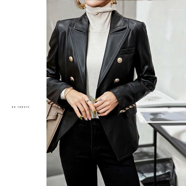 

2020 spring genuine leather women real sheepskin coat blazer motorcycle jacket autumn korean slim fit coats jys016 j41071, Black