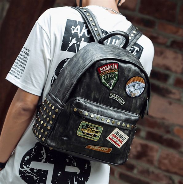 

backpack men rivet applique simple handsome school bags backpacks ph-cfy20051119