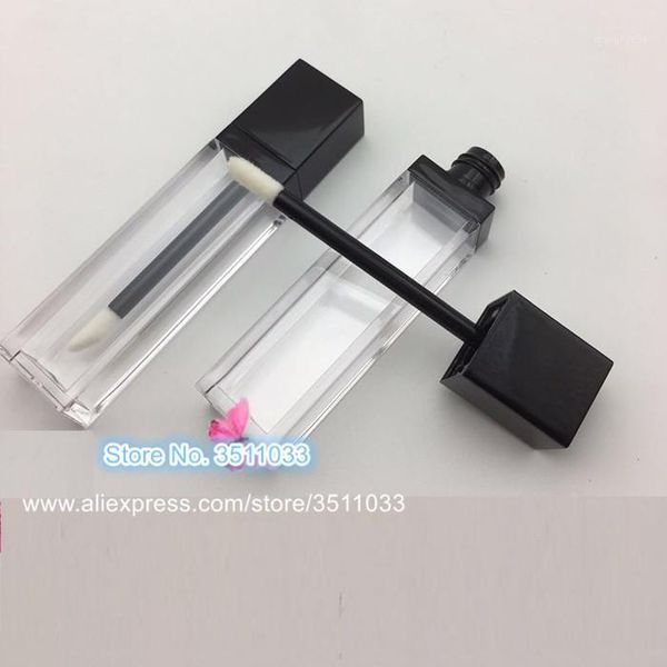 

empty lip gloss tubes 7ml clear lipgloss packaging container refillable bottles square matte black lipstick liquid oil tube1