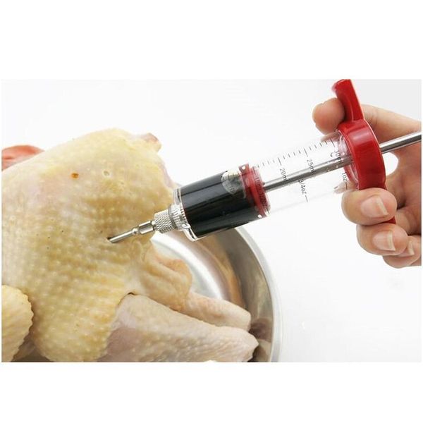 

30ml bbq turkey meat injectors syringe marinade needles turkey chicken flavor syringe thanksgiving day kitchen cook bbyfdv