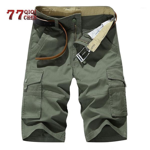 

men's short pants multi-pockets casual business short beach knee length trousers men summer fashion joggers shorts1, White;black