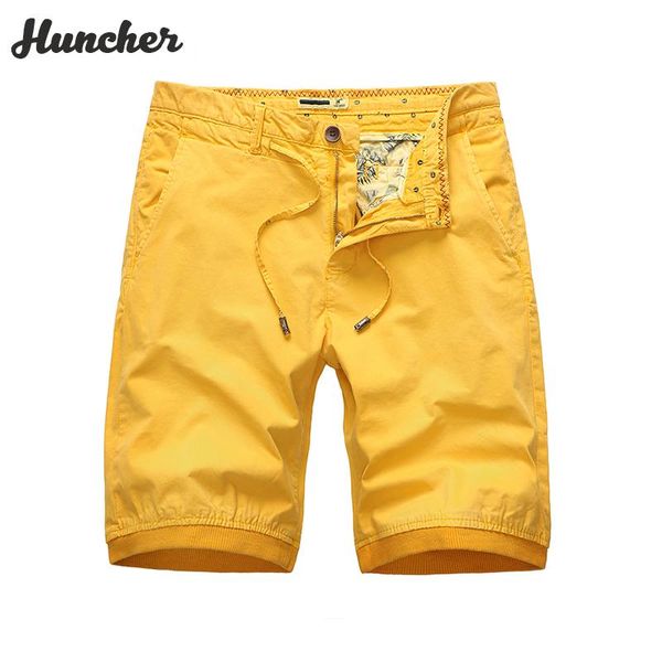 

men's shorts huncher mens cargo men 2021 summer solid side short streetwear harajuku cotton casual pants outdoor yellow for, White;black