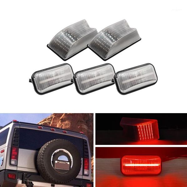 

5pcs clear lens rear red led cab roof marker lights for hummer h2 2003-2009 h2 sut 2005-20091