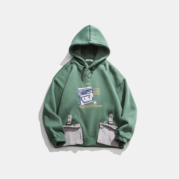 

2019 new hooded men and women loose autumn and winter thin section of the head plus velvet1, Black