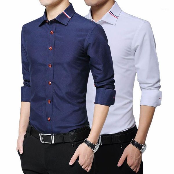 

befoyi men's regulat shirts mens2020 new long sleeve slim fit business casual shirt brand clothing plus size 4xl, White;black