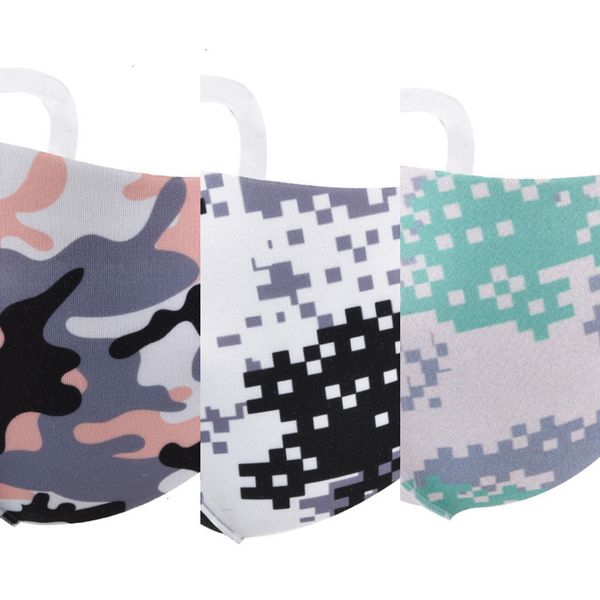 

uncercool ice silk cotton mask mascherine camouflage camo print anti dust pm2.5 breathable mouth designer face masks 6