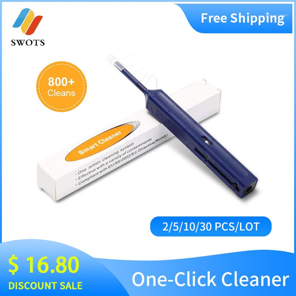 

fiber optic equipment lc/sc/fc/st one-click cleaner tool 1.25mm and 2.5mm cleaning pen 800 cleans cleaner1