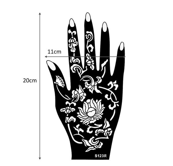 

wholesale-1 pair henna tattoo stencil beautiful flower pattern design for women body hands mehndi airbrush art p wmtdyb xhqhlady