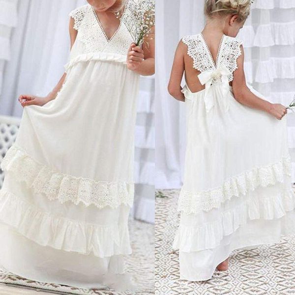 

girl's dresses lace flower girls white ivory country wedding kids dress beach first communion princess, Red;yellow