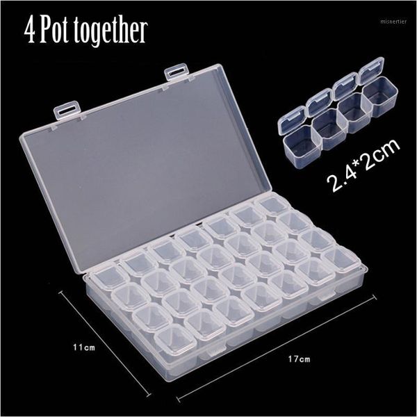 

packing bottles 28 slots clear plastic empty nail art decoration storage case box glitter rhinestone beads accessories container tools1