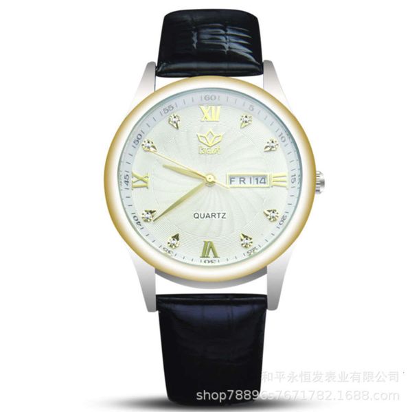 

men's cassie fashion double calendar business watch bamboo waterproof watch, Slivery;brown
