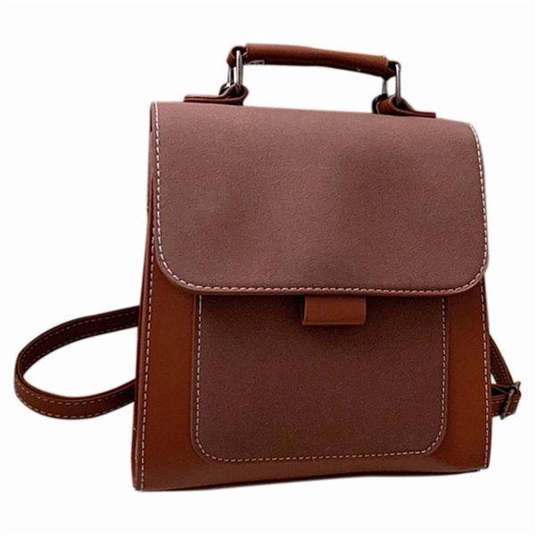 

fashion retro pu leather women's backpack school college student backpack luxury handbag small backpack
