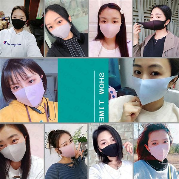 

fashion silk mask summer thin new ice breathable dustproof sunscreen washable solid color easy to breathe women ho