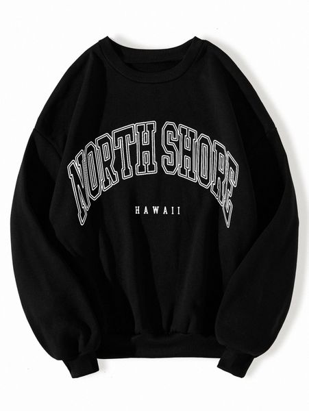 

letter graphic drop shoulder pullover u8sw#, White;black