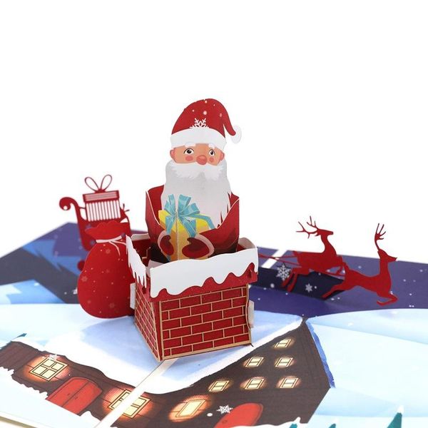

3d up greeting cards christmas holiday postcard xmas gift card diy