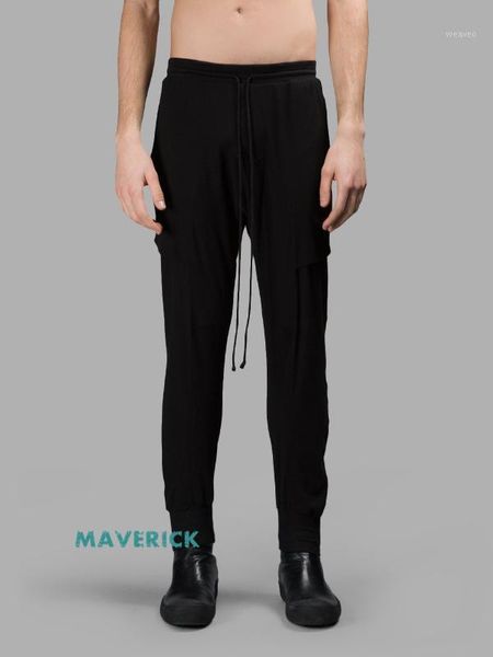 

new 2018 women men's clothing bigbang hair stylist fashion fake two pieces casual pants singer costumes 27-441, Black